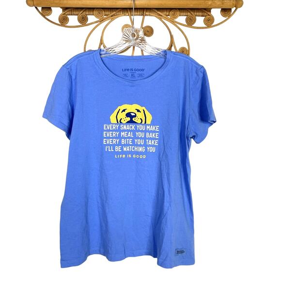 Life is Good Women's Crusher tee blue "I'll be watching blue" XL - Picture 1 of 4